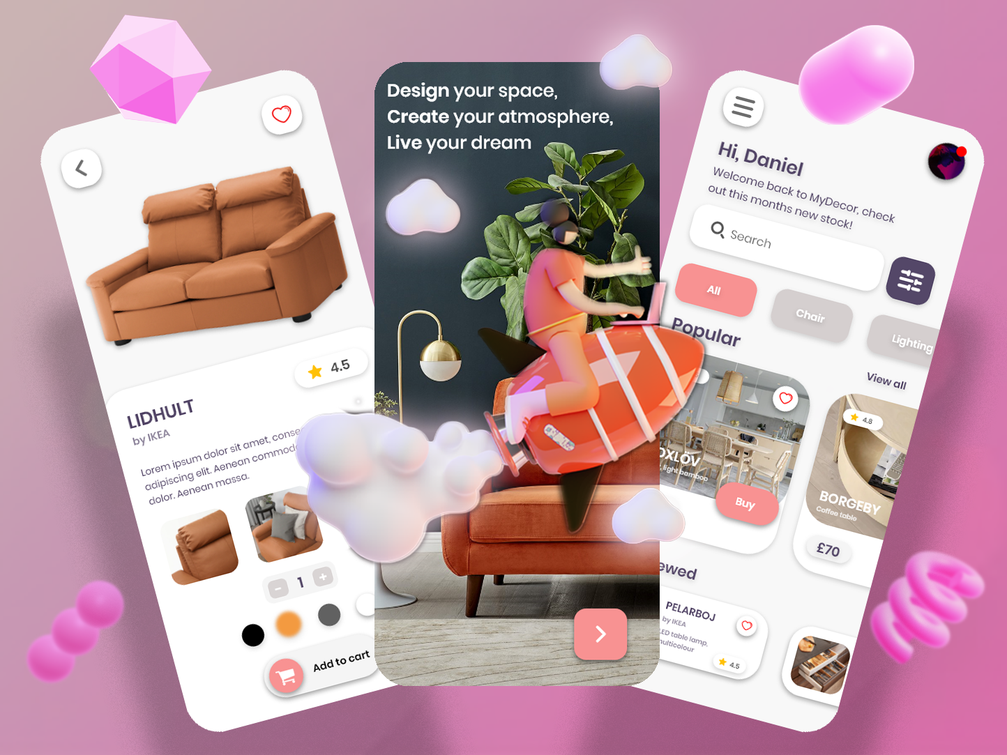 Furniture ecommerce interface by Purple Patch