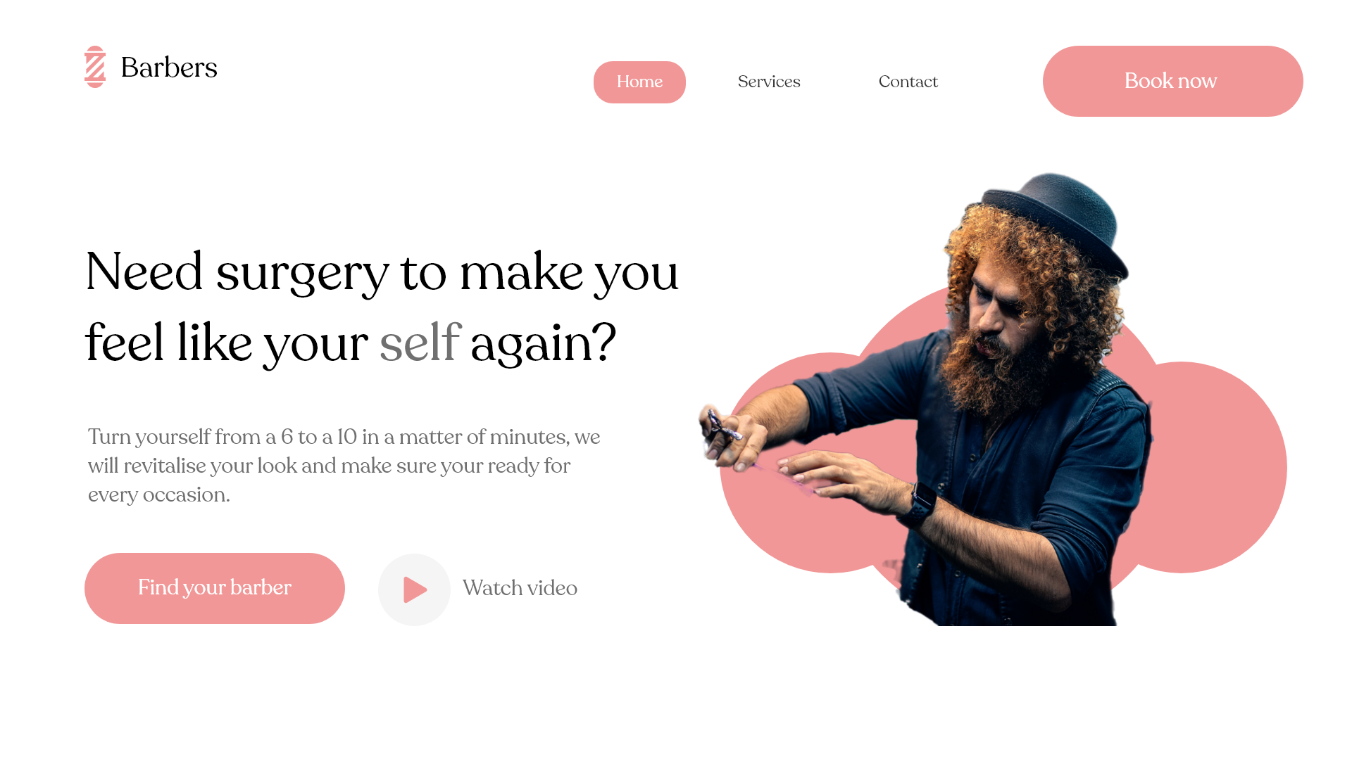 Barber website design by Purple Patch