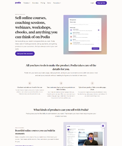 Podia project preview